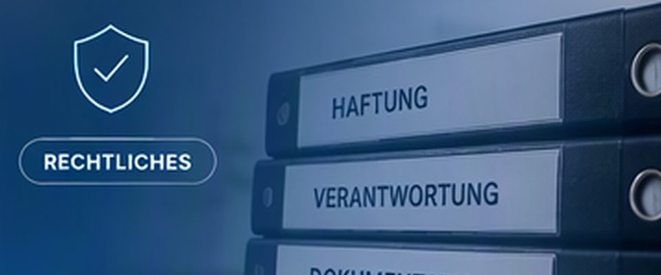 Ordner mit den Aufschriften Haftung, Verantwortung und Dokumentation