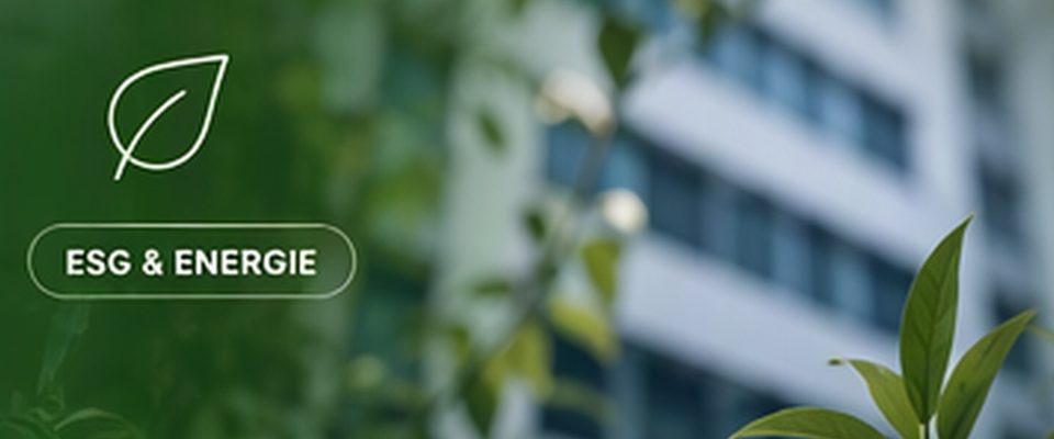 Bürogebäude mit Grünpflanzen zum Thema ESG und Energie