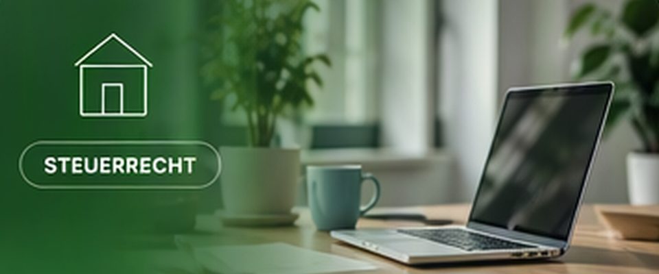 Laptop und Kaffeetasse auf einem Schreibtisch im Homeoffice