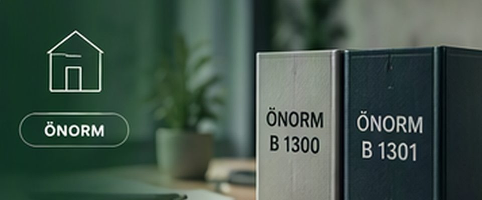 Zwei Ordner mit den Aufschriften ÖNORM B 1300 und B 1301